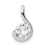 Sterling Silver Rhodium Plated CZ Pendant