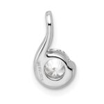 Sterling Silver Rhodium Plated CZ Pendant - Image 4