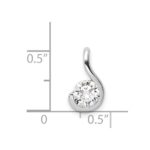 Sterling Silver Rhodium Plated CZ Pendant - Image 3