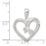 Sterling Silver CZ & Heart Pendant - Image 3