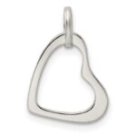 Sterling Silver Polished Open Heart Pendant - Image 4