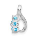 Sterling Silver Blue Topaz Chain Slide Pendant - Image 3