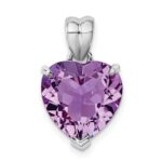 Sterling Silver Rhodium-plated Amethyst Pendant