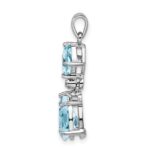 Sterling Silver Rhodium Plated Diamond & Light Swiss BT Pendant - Image 2