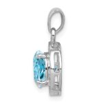 Sterling Silver Rhodium Plated Diamond & Light Swiss BT Pendant - Image 2