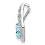 Sterling Silver Rhodium Plated Diamond and Light Swiss BT Pendant - Image 2