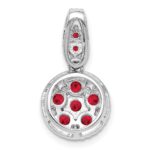 Sterling Silver Rhodium-plated & Ruby Circle Pendant - Image 4