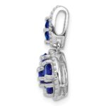 Sterling Silver Rhodium-plated & Sapphire Circle Pendant - Image 2