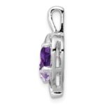 Sterling Silver RH Plated Amethyst Light Pink Quartz and Diamond Pendant - Image 2