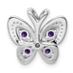 Sterling Silver Rhodium-plated Amethyst & Diamond Pendant - Image 4