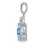 Sterling Silver Rhodium Plated Diamond and Light Swiss BT Pendant - Image 2