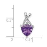 Sterling Silver Rhodium Plated Amethyst and White Topaz Pendant - Image 3