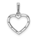 Sterling Silver Rhodium Plated Diamond Heart Pendant - Image 3