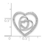 Sterling Silver Rhodium Plated Diamond Triple Heart Pendant - Image 3