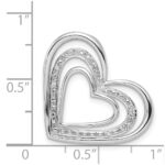 Sterling Silver Rhodium Plated Diamond Triple Heart Pendant - Image 3