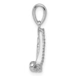 Sterling Silver Rhodium Plated Diamond Love Pendant - Image 2