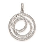 Sterling Silver Rhodium Plated Diamond Pendant - Image 4