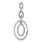 Sterling Silver Rhodium Diam. Oval Pendant
