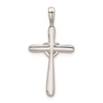 Sterling Silver Rhodium & Diam. Cross with Heart Pendant - Image 4