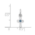 Sterling Silver RH-pltd Child's Dec Blue Preciosca Crystal Cross Pendant - Image 4