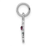 Sterling Silver RH-pltd Child's Feb Purple Preciosca Crystal Cross Pendant - Image 2