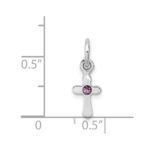 Sterling Silver RH-pltd Child's June Preciosca Crystal Cross Pendant - Image 4