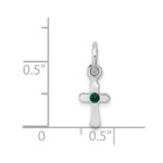 Sterling Silver RH-pltd Child's May Green Preciosca Crystal Cross Pendant - Image 4