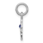 Sterling Silver RH-pltd Child's Sept Blue Preciosca Crystal Cross Pendant - Image 2