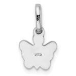 Sterling Silver Rhodium-plated Pink Enameled Butterfly Children's Pendant - Image 4