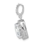 Sterling Silver Rhodium-plated Polished CZ Pendant - Image 2
