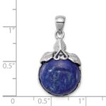 Sterling Silver Rhodium-plated Lapis Lazuli Pendant - Image 3