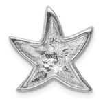 Sterling Silver Rhodium Created Blue Opal Starfish Slide - Image 4