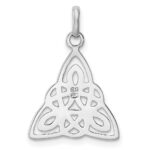 Sterling Silver Rhodium-plated Polished Celtic Symbol Pendant - Image 4