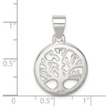 Sterling Silver Polished Round Tree Pendant - Image 3