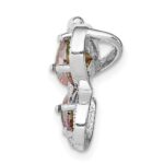 Sterling Silver Rhodium-plated Polished Dark Mystic CZ Butterfly Pendant - Image 2