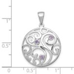 Sterling Silver Rhodium-plated w/Amethyst Pendant - Image 3