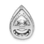 Sterling Silver Platinum-plated Vibrant CZ Pendant - Image 4
