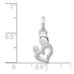 Sterling Silver Polished Heart Charm - Image 3