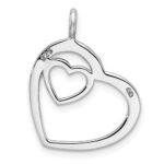 Sterling Silver Rhodium-plated Heart Pendant - Image 4