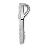 Sterling Silver Rhodium-plated CZ Heart Chain Slide - Image 2