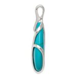 Sterling Silver Polished Synthetic Turquoise Pendant - Image 2