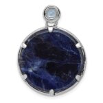 Sterling Silver Rhodium-plated w/Sodalite & Blue Topaz Pendant - Image 4