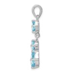 Sterling Silver Rhodium-plated Blue Topaz Pendant - Image 2