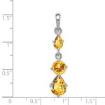 Sterling Silver Rhodium-plated Citrine Pendant - Image 3