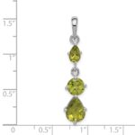 Sterling Silver Rhodium-plated Peridot Pendant - Image 3