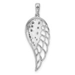Sterling Silver Rhodium Diam. Open-work Wing Pendant - Image 4