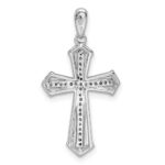 Sterling Silver Rhodium-plated Diamond Cross Pendant - Image 4