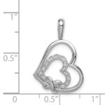 Sterling Silver Rhodium Diam. Hearts Pendant - Image 3