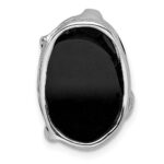 Sterling Silver Rhodium Plated Onyx and CZ Slide - Image 4