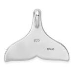 Sterling Silver Rhodium-plated Blue Inlay Created Opal Whale Tail Slide - Image 3